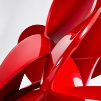 Sculpture de fleur de pétale rouge brillante moderne sur mesure, service OEM, taille personnalisée, statue en métal thermolaqué, projet pour hall d'hôtel