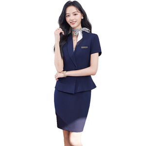 Women's Short Sleeve Suit Set Office Lady Breathable Polyester Fiber Short Skirt Professional Workwear Commuting To Work - Product Image 5
