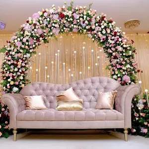 Mewah raja takhta pernikahan grosir furnitur pesta acara pernikahan perjamuan Hotel logam perjamuan sofa pernikahan