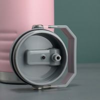 Bouteille d'eau grande capacité robuste avec couvercle à paille rabattable et poignée, thermos isotherme personnalisé 50 oz, gobelet thermolaqué 50 oz
