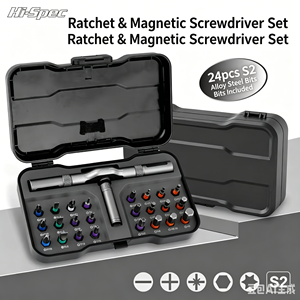 Ratcheting Screwdriver Set 50 Mm Multipurpose Flat Head Bit Aluminum Handle Anti-Slip Texture Diy <b>Tools</b> OEM 3-Year Warranty - Product Image 4