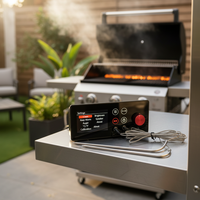 Contrôleur de barbecue électrique numérique avec deux sondes de température pour aliments, écran LCD et connectivité via application