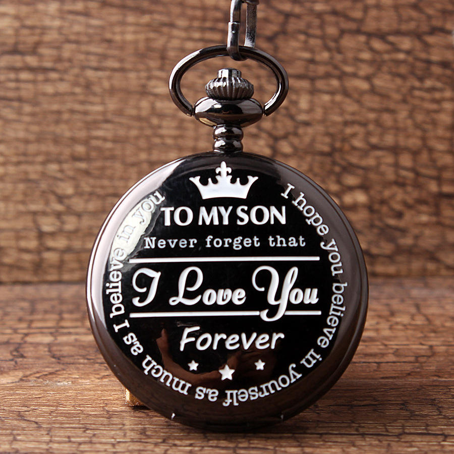 To My Son Husband Grandpa Quartz Pocket Watches Vintage Roman Numeral  Display Pendant Pocket Watches Reloj De Bolsillo