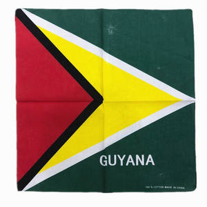 <span class=keywords><strong>Bandana</strong></span> cuadrada de algodón con estampado personalizado de bandera de Guyana - Product Image 1
