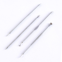 Kit professionnel VH 4 pièces pour éliminer les points noirs, logo personnalisé, couleur, acier inoxydable, outil d'extraction de l'acné, kit de nettoyage des pores, traitement de l'acné
