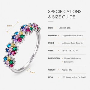 Anello Geometrico Colorato per Donne, Design Semplice per Uso Quotidiano - Product Image 5