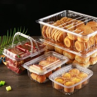 Boîtes en plastique réutilisables de grande capacité contenants d'emballage alimentaire avec poignée Stockage à domicile pour gâteau Dessert Snack