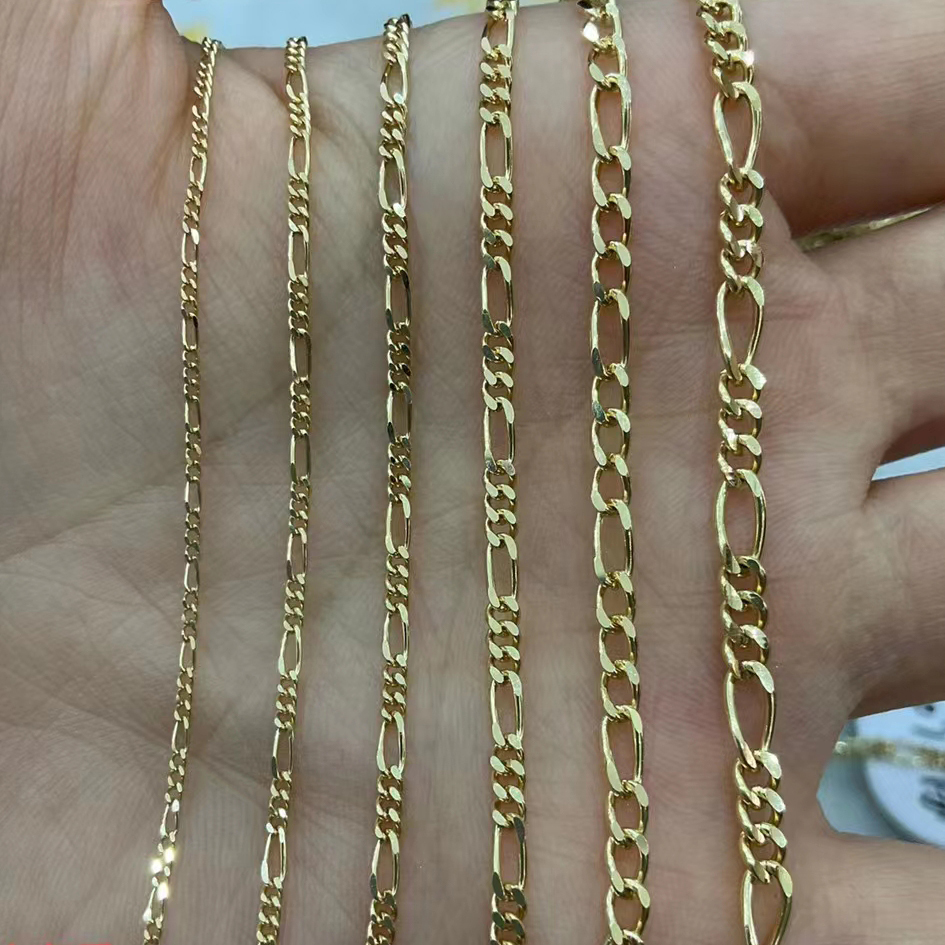 リアルAU750 ファッションフィガロロールスプール 18Kゴールドネックレス