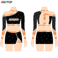 Uniformes de pom-pom girl orange Offres Spéciales 2025 moins chers uniformes de pom-pom girl à manches longues