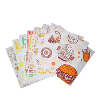 30-45gsm logo personnalisé huileux résistant à la graisse de qualité alimentaire burger sandwich deli pape papier d'emballage alimentaire