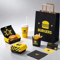 Caja de Papel para Empacar Comida para Llevar con Logotipo Personalizado, Apta para Alimentos, para Restaurante, para Hot Dogs, Pollo Frito, Hamburguesas