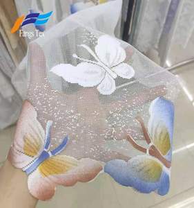 Tela de Cortina de Encaje <span class=keywords><strong>Jacquard</strong></span> 100% Poliéster al por Mayor, Tela de Mosquitera Africana Tejida por Urdimbre con Pulverización de <span class=keywords><strong>Pintura</strong></span>, Tela de Alta Calidad para Bolsas - Product Image 1