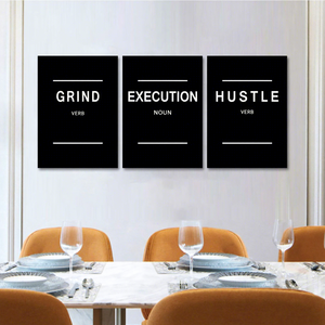 Décoration murale de bureau moderne Grand <span class=keywords><strong>succès</strong></span> <span class=keywords><strong>Motivation</strong></span> Grind Hustle Exécution Impressions sur toile Citation inspirante Art mural - Product Image 1