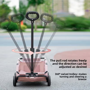 Chariot pliable pour animaux <span class=keywords><strong>de</strong></span> compagnie Meow Knight, chariot <span class=keywords><strong>de</strong></span> voyage double usage pour chiens et chats, chariot portable léger en tissu Oxford pour petits chiens - Product Image 5