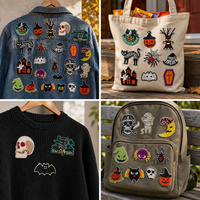 Assortiment de patchs brodés d'Halloween les plus vendus, motifs effrayants, pack mixte pour costumes et travaux manuels