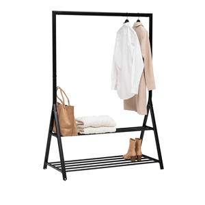 ATHENA Porte-vêtements en métal noir 121X56.5 H. 167CM - Product Image 1