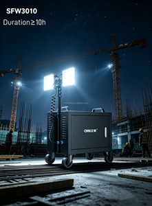 Lampe de travail LED multifonctionnelle portable CHHI SFW3010 noire, 2x60W, sortie AC, <span class=keywords><strong>batterie</strong></span> 2016Wh, IP54, étanche à la pluie, pour chantier extérieur - Product Image 6