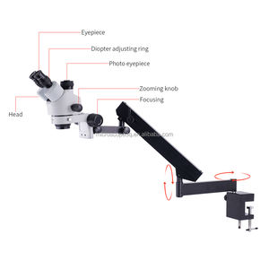 Microscope <span class=keywords><strong>numérique</strong></span> industriel trinoculaire SANQTID avec <span class=keywords><strong>caméra</strong></span> LED 720P haute définition, autofocus, zoom stéréo confocal avec support - Product Image 4