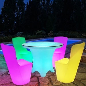 New Led Light up Furniture Waterproof Rechargeable <strong>Outdoor</strong> Led <strong>bar</strong> Table Chair <strong>Set</strong> for Cafe Shop Pub Hotel Wedding Rental Party - Product Image 2