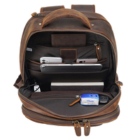 Vintage Cowhide Laptop Computer Large Capacity USB Crazy Horse Cow Bags Men Custom Business Travel Genuine Leather Backpack