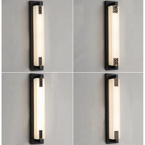 Lámpara de Pared Exterior de Cobre Estilo Chino para Villa, Patio, Puerta, Sala de Estar, Pared de TV, Nuevo Detalle de Mármol - Product Image 4