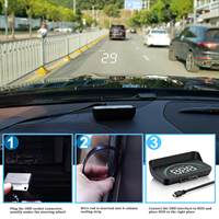 Compteur U1 OBD2 Compteur Température de l'eau Turbo RPM Accessoires de voiture Affichage tête haute HUD