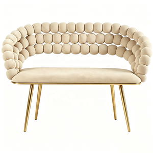 Sofá <span class=keywords><strong>de</strong></span> Terciopelo <span class=keywords><strong>de</strong></span> Lujo para Hotel, Sofá <span class=keywords><strong>de</strong></span> Dos <span class=keywords><strong>Plazas</strong></span> con Respaldo Acolchado para Vestíbulo <span class=keywords><strong>de</strong></span> Hotel, Cafetería, Hogar - Product Image 6