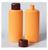Botella Plana Cuadrada de Plástico HDPE de 350 ml para Champú, Gel de Ducha, Loción, con Tapa Abatible, Botella Flexible para Cuidado de la Piel
