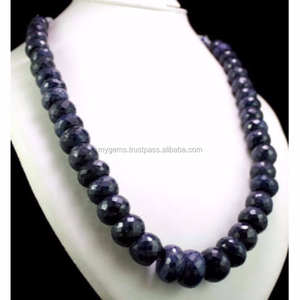 Cuentas de zafiro teñido de corindón natural de primera calidad, grandes y facetadas, para la fabricación de joyería a precio de mayoreo para mujeres y hombres. - Product Image 2