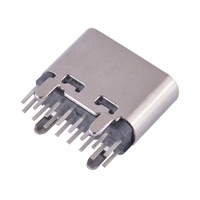 Connecteur USB Type-C femelle 16 broches en cuivre 3.0A Max à montage vertical DIP longueur 6.5