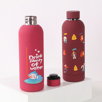 Beauchy Offre Spéciale promotionnel de haute qualité en acier inoxydable 500ml 750ml bouteille d'eau de sport avec revêtement en caoutchouc tasse thermos sous vide à double paroi