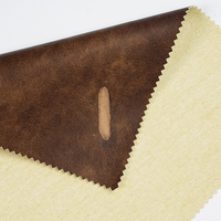Rouleau de tissu en cuir PU rétro bicolore, brossé, à tombé doux, gaufré, imperméable, effet délavé, avec support tissé, pour vêtements, robes et jupes