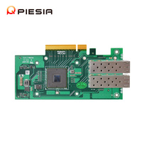 Piesia 10Gbps 2 X SFP + Pcie Carte Adaptateur PCIe 3.0 X8 Intel X710-Bm2 Optical Riser Card Pci-E Network Interface Expansion Card