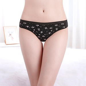 Ropa Interior Femenina, Tallas Europeas <span class=keywords><strong>S</strong></span> <span class=keywords><strong>M</strong></span> L XL XXL, Tanga de Algodón Suave Estampada para Uso Diario - Product Image 3