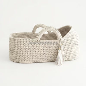 Panier à <span class=keywords><strong>langer</strong></span> en crochet fait main pour nouveau-né, ensemble de panier de Moïse, plateau de table à <span class=keywords><strong>langer</strong></span> pour <span class=keywords><strong>commode</strong></span> - Product Image 1