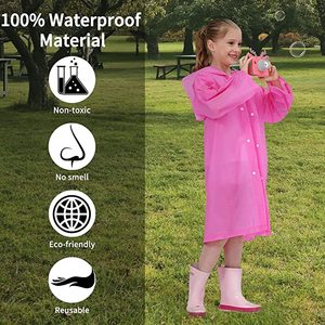 In trẻ em Kích thước PEVA Trọng lượng nhẹ Áo mưa không thấm nước - Product Image 6