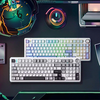 Clavier mécanique AULA F99, rétroéclairage RGB, ergonomique, batterie 8000 mAh, échange à chaud, sans fil 2,4 G, trois modes