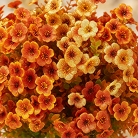 Boule de topiaire artificielle en fleurs d'automne avec piquets de fixation au sol, résistante aux UV, fausses plantes pour décoration extérieure, porche, jardin, cour, patio
