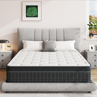 Matelas hybride durable de 12 pouces en boîte avec ressorts ensachés individuels pour appartement, hôtel et chambre à coucher – Isolation du mouvement