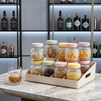 Bocaux de conservation alimentaire en verre ronds vides de 380 ml et 500 ml, réutilisables, avec couvercle à vis en plastique scellé