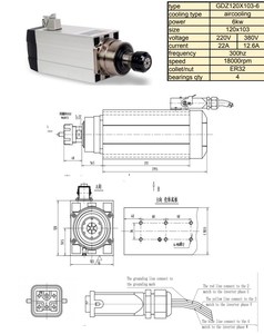 Moteur de broche à couple constant pour refroidisseur d'air 6 kW GDZ120*103-6.0 18000 tr/min 380 V - Product Image 6