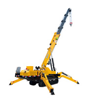 Grue araignée chenillée hybride (électrique et thermique) à bras télescopique pliable pour opérations en espaces étroits, portée de travail 15,8 m