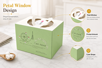 Boîte à gâteaux portables haut de gamme, minimaliste, en carton avec revêtement UV, pour pâtisseries à emporter, idéale pour les cafés