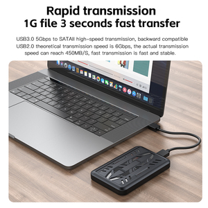 Mới đến bên ngoài HDD trường hợp ổ cứng hộp USB 3.0 Type-C 2.5 inch SATA 3.0 điện thoại di động HDD bao vây Hỗ trợ UASP cho PC máy tính xách tay - Product Image 3