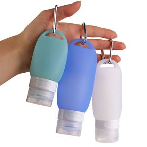 TSA Compliant Leak Proof Squeeze Silicone Travel Tube with hang Hole Hook,Empty Silicon Travel Bottles with Keychain/Carabiner - Product Image 2