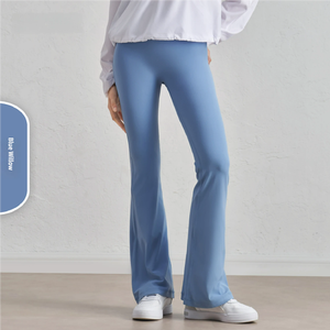 Haute qualité nue uniforme taille Yoga Flare pantalon femmes taille haute hanche ascenseur Yoga porter Fitness T Micro haut-parleur Yoga pantalon - Product Image 6