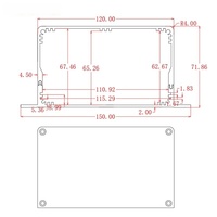 Boîtier en alliage d'aluminium argenté 150*72mm, compartiment pour batterie, boîte de commande d'alimentation, indice de protection IP54, longueur personnalisée, léger