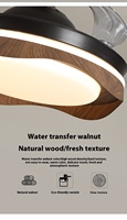 Noyer 42 pouces LED ventilateur de plafond intelligent moderne Mini conception en bois télécommande pour une utilisation intérieure pour salle à manger chambre hôtel élégant décor à la maison