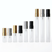 Flacons d'Échantillon de Parfum SUMEEAR en Verre Plat Transparent avec Bouchon Plat, Pulvérisateurs Testeurs de 2ml, 3ml, 5ml, 10ml