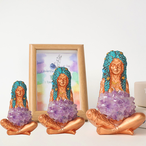 Ornements en améthyste, déesse de <span class=keywords><strong>la</strong></span> Terre, cadeaux décoratifs pour mariage, anniversaire, vente en gros - Product Image 4